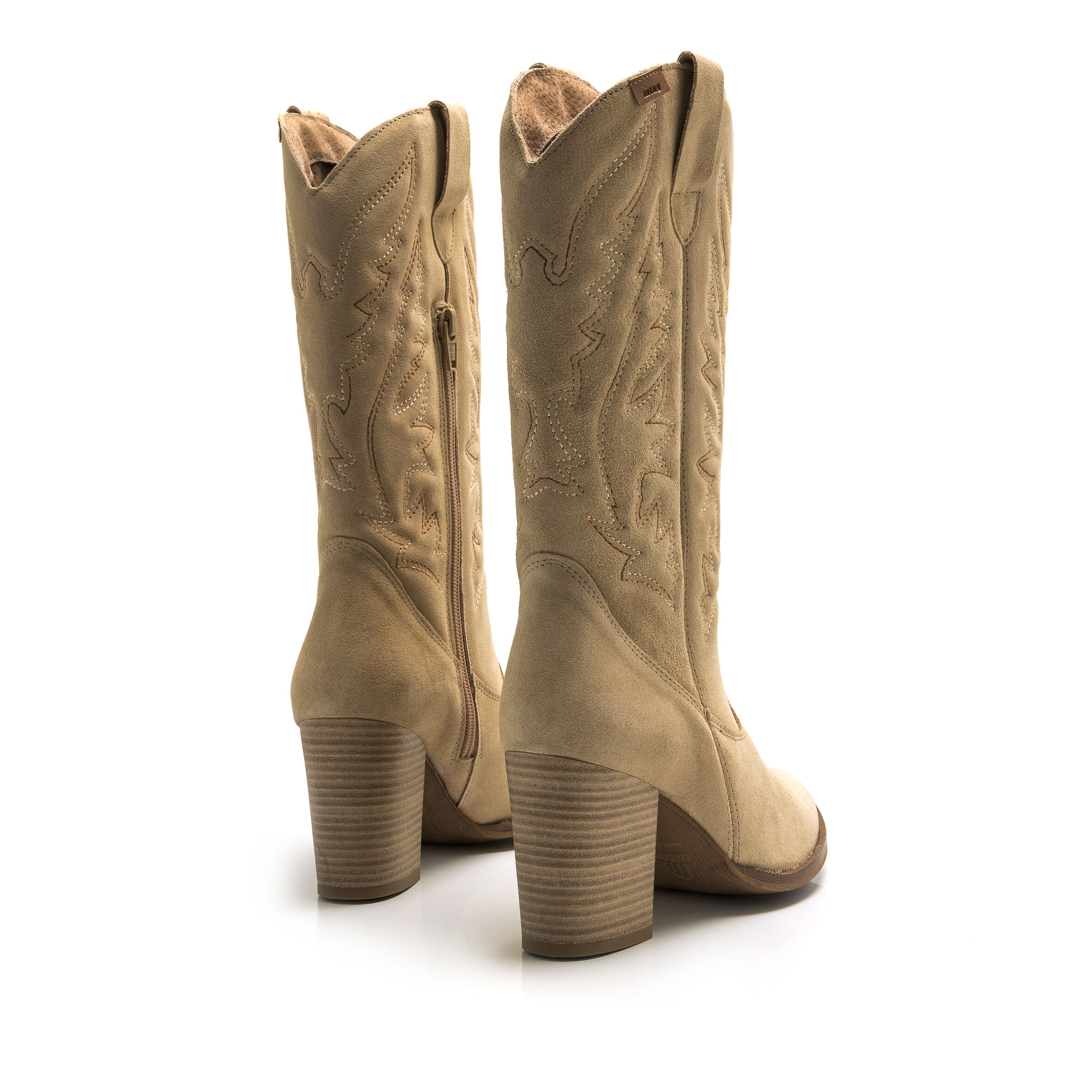 Botas cowboy top beige mujer
